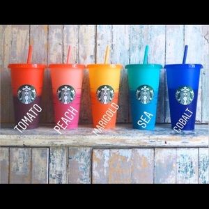 5 pack of Starbucks color changing cold cups